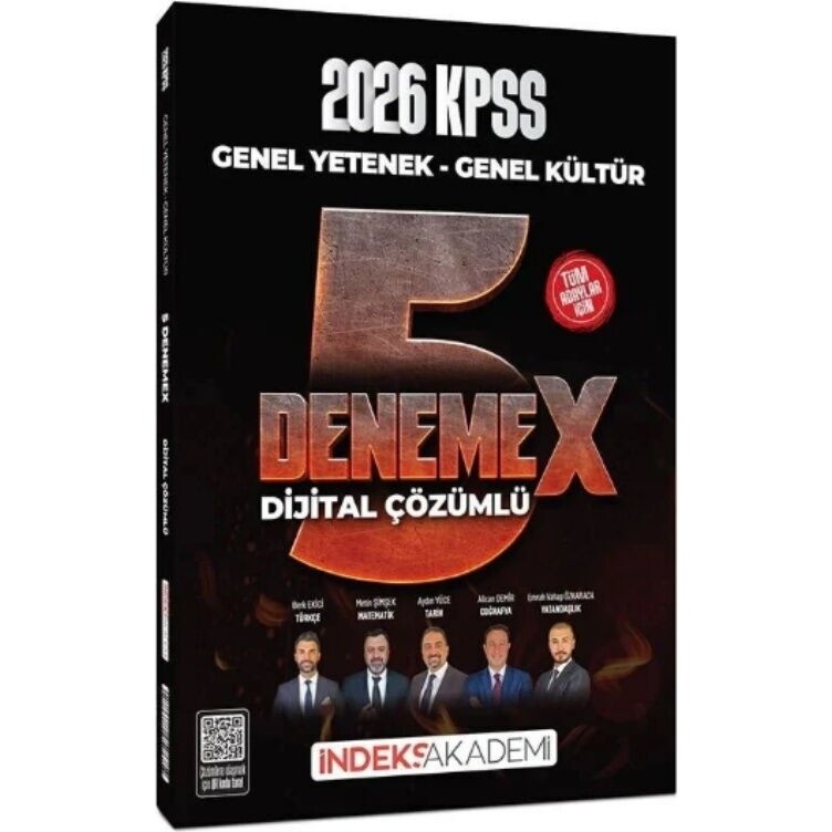 İndeks Akademi 2026 KPSS Genel Yetenek Genel Kültür 5 DenemeX Çöz Diğer Fiyatı