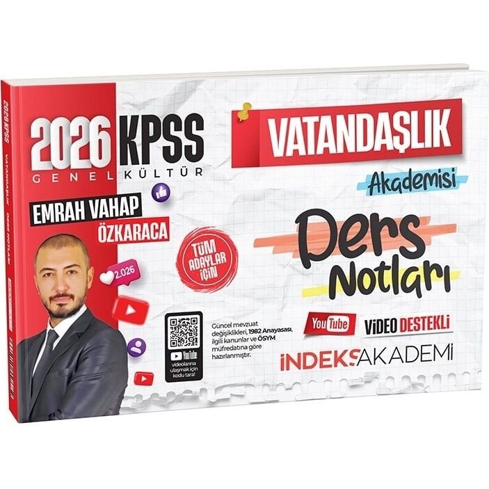 İndeks Akademi 2026 KPSS Vatandaşlık Akademisi Video Ders Notları - Emrah Vahap Özkaraca Diğer Fiyatı