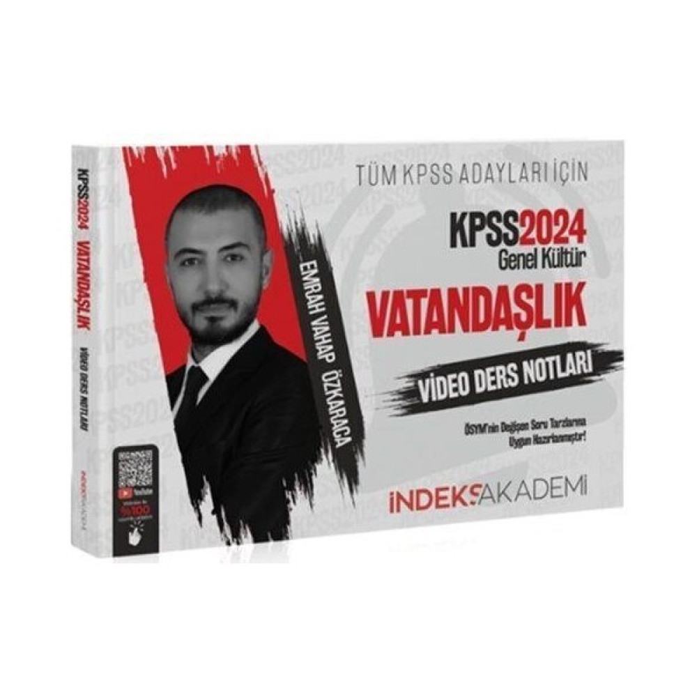 İndeks Akademi Yayıncılık 2024 KPSS Vatandaşlık Video Ders Notları Ders Sınav Kitapları Fiyatı