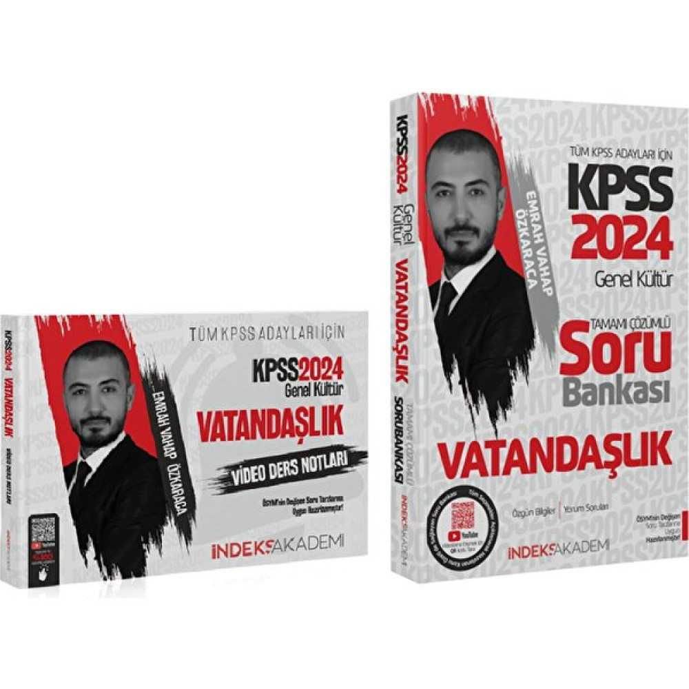 İndeks Akademi Yayıncılık 2024 KPSS Vatandaşlık Video Ders Notları - Soru Bankası 2’li Set KPSS Fiyatı