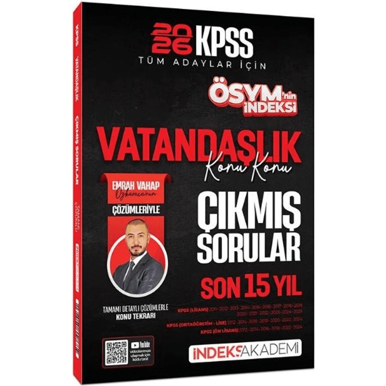İndeks Akademi Yayıncılık 2026 Kpss Vatandaşlık Ösym Indeksi Çıkmış Sorular Son 15 Yıl Konu Konu Çözümlü Diğer Fiyatı