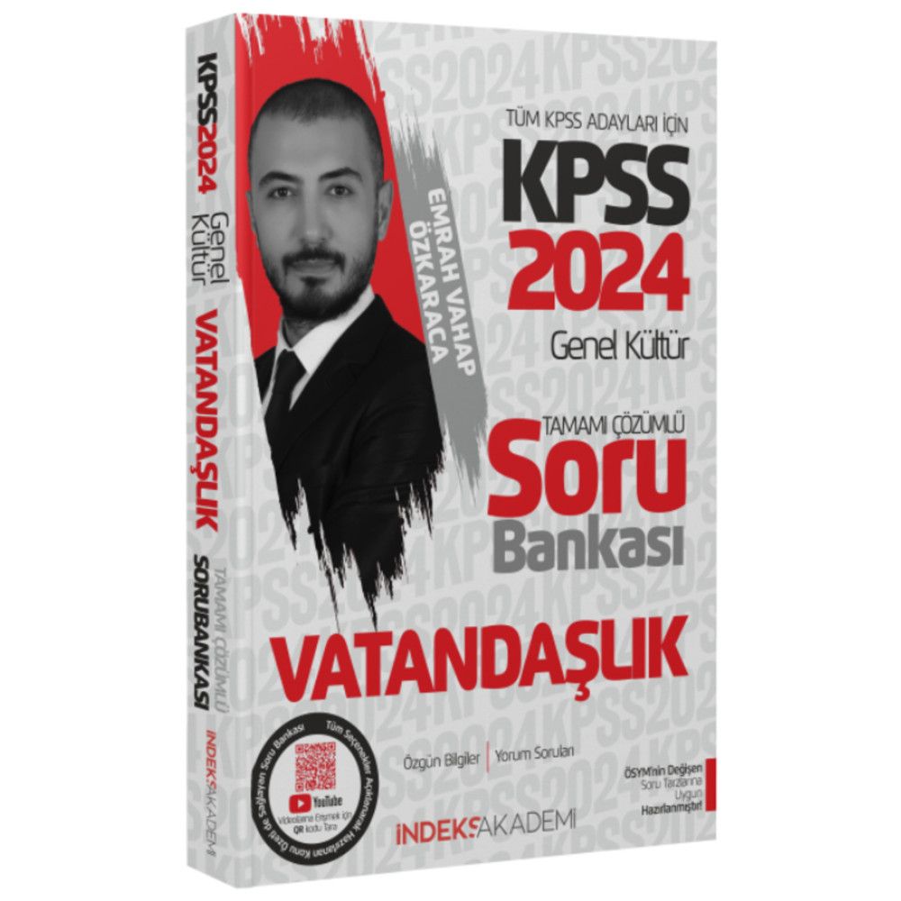 İndeks Akademi Yayıncılık İndeks Akademi 2024 KPSS Vatandaşlık Soru Bankası Çözümlü - Emrah Vahap Özkaraca İndeks Akademi Yayı Ders Sınav Kitapları Fiyatı