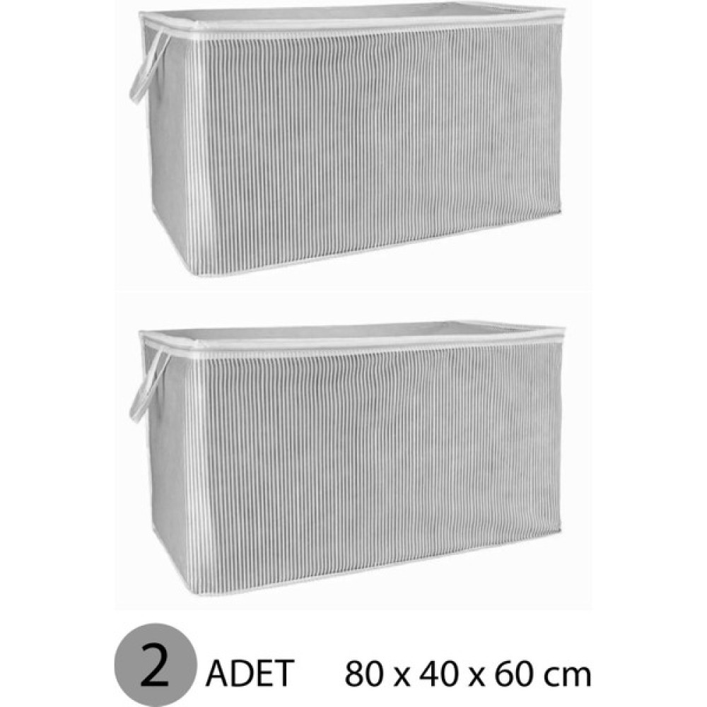 İndirim Hareketi Yorgan Hurcu Mega Hurç 80X60X40 cm Gri - 2 Adet - Beyaz - Gri Hurç Fiyatı