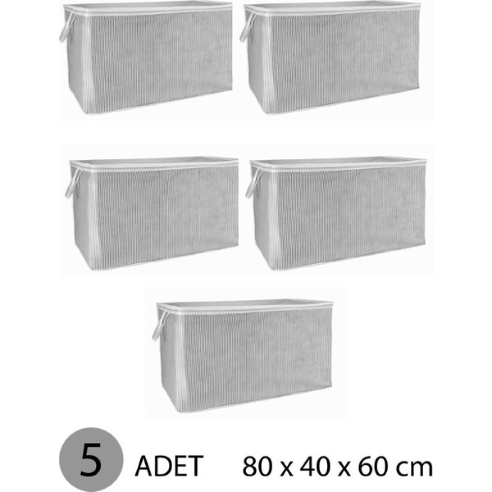 İndirim Hareketi Yorgan Hurcu Mega Hurç 80X60X40 cm Gri - 5 Adet - Beyaz - Gri Hurç Fiyatı