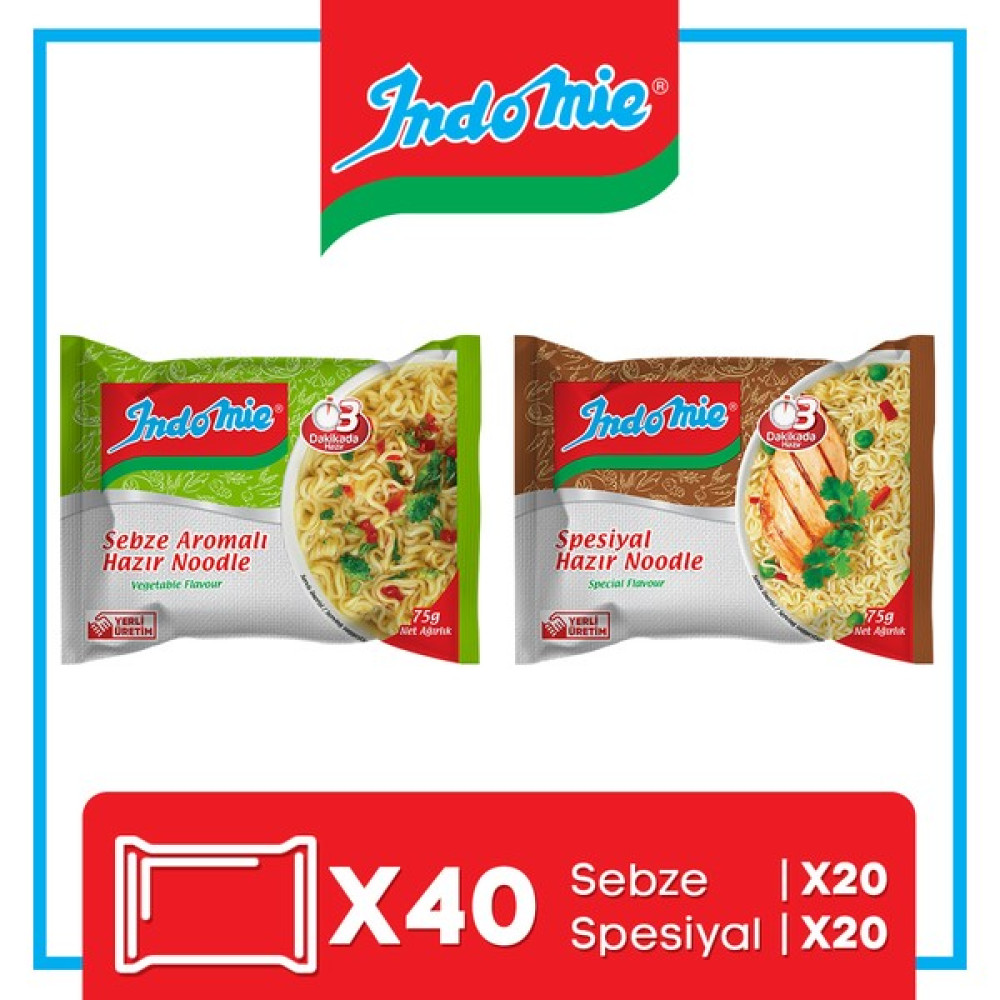 İndomie 40'lı Noodle Paket Karma Koli(Special-Sebze) Diğer Fiyatı