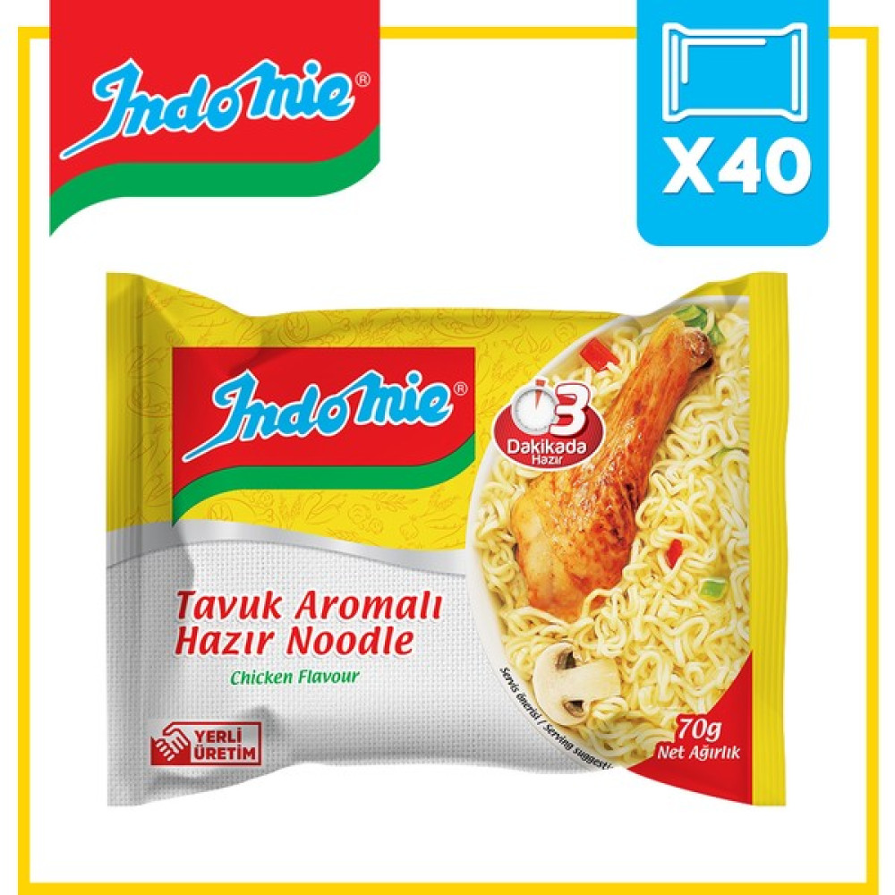 İndomie 40'lı Tavuk Aromalı Hazır Noodle Koli Diğer Fiyatı