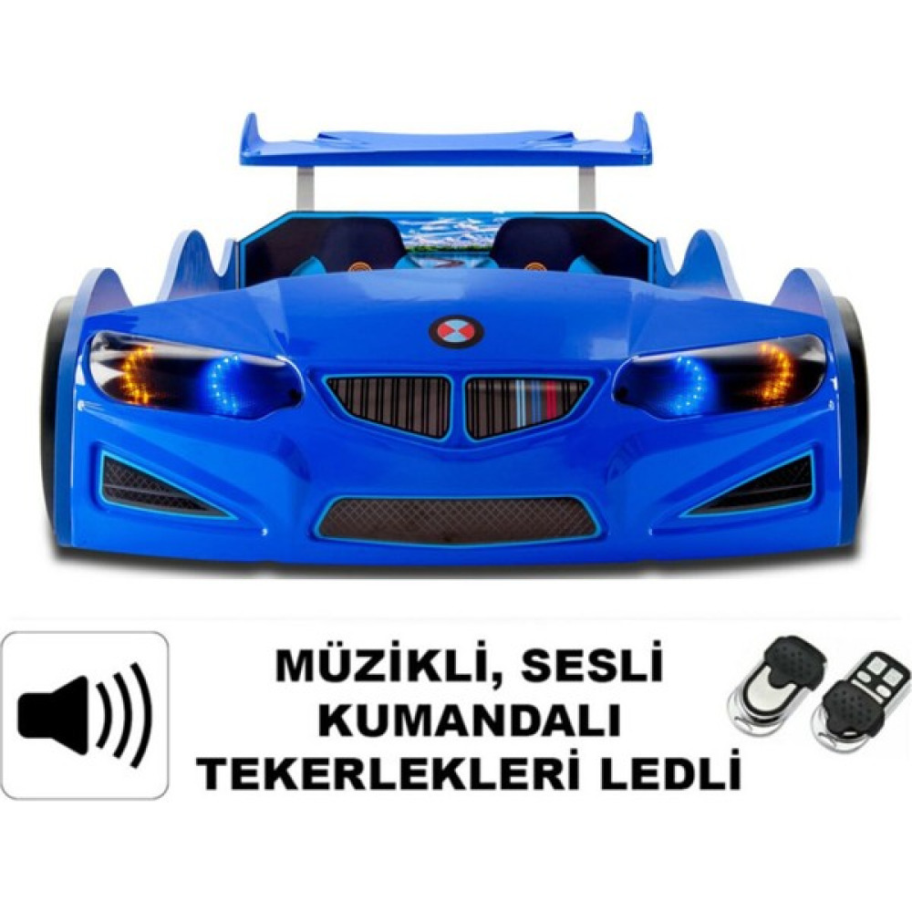 İnegöl'den Eve İnegölden Eve Bmv - Arabalı Yatak, Araba Karyola - M8 Serisi - Full Işıklı-Mavi Karyola Fiyatı