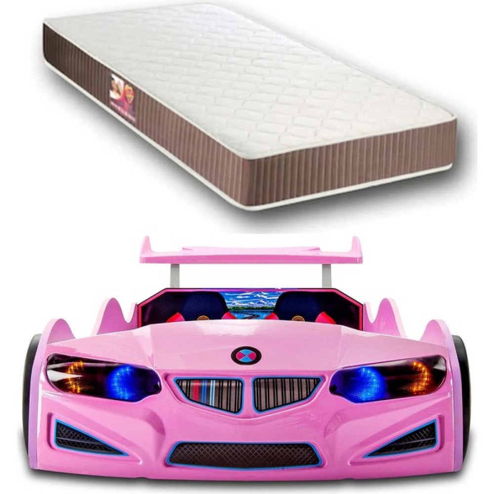 İnegöldeneve Gt1 - Yataklı - Bmw - Arabalı Yatak, Mavi - 207 x 105 cm - Pembe Karyola Fiyatı