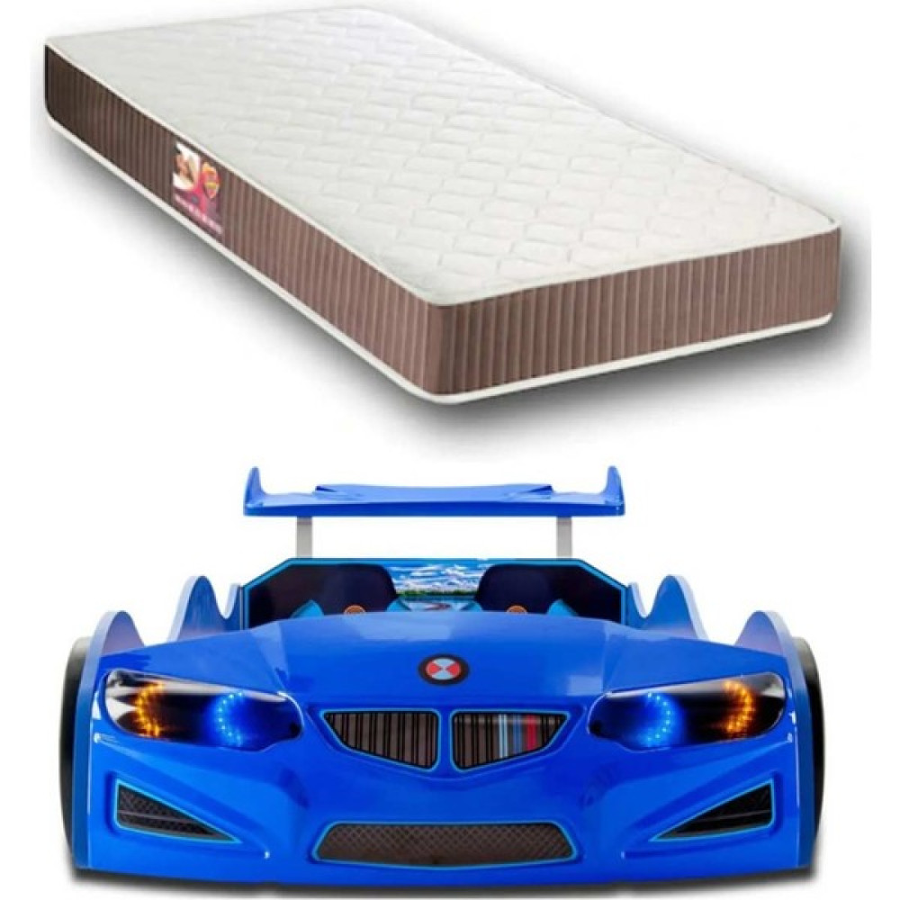 İnegöldeneve Gt1 - Yataklı - Bmw - Arabalı Yatak, Siyah - Mavi - 207 x 105 cm Karyola Fiyatı
