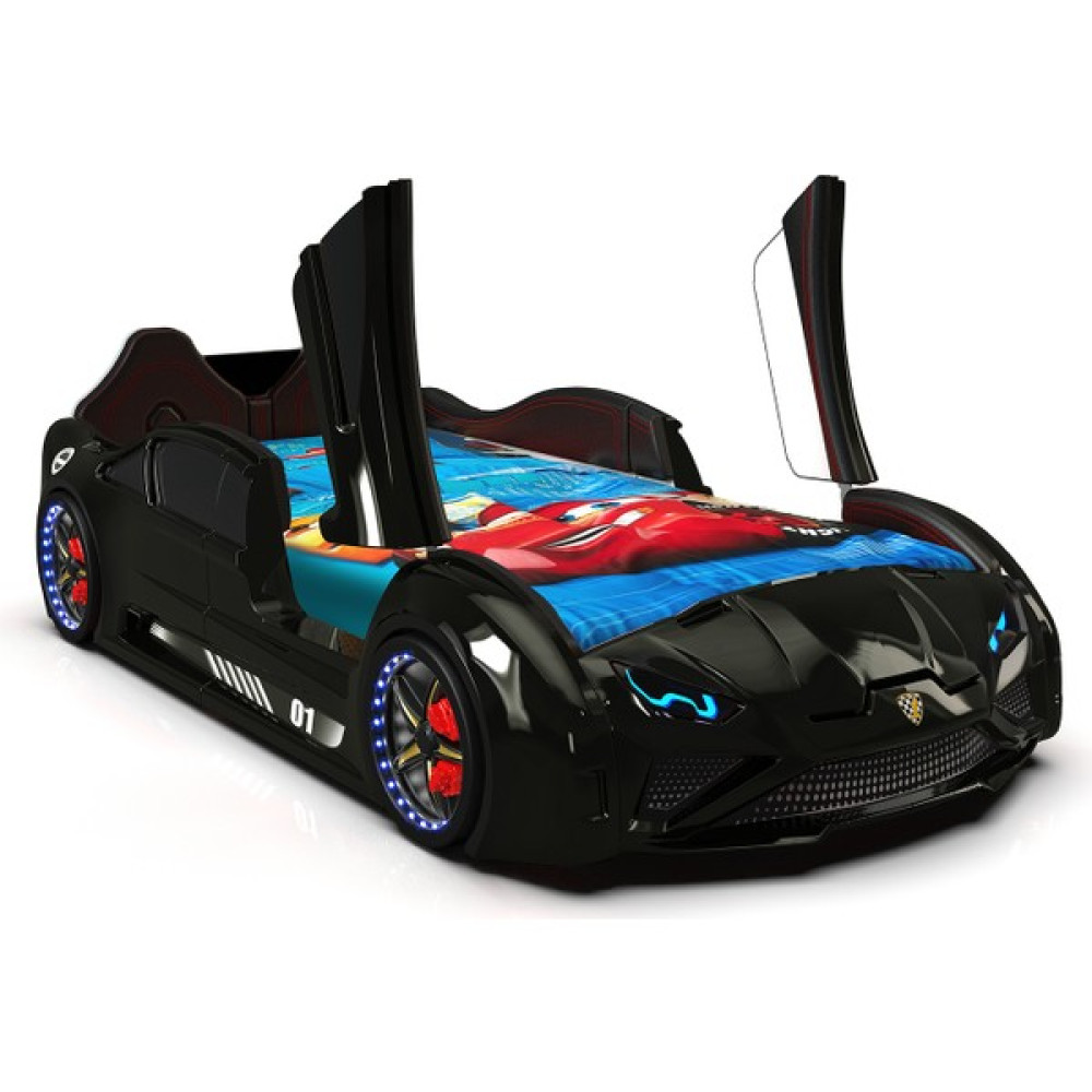 İnegöldeneve Lambo - Kapıları Açılır - Arabalı Yatak,siyah - Siyah - 90 x 190 cm Karyola Fiyatı