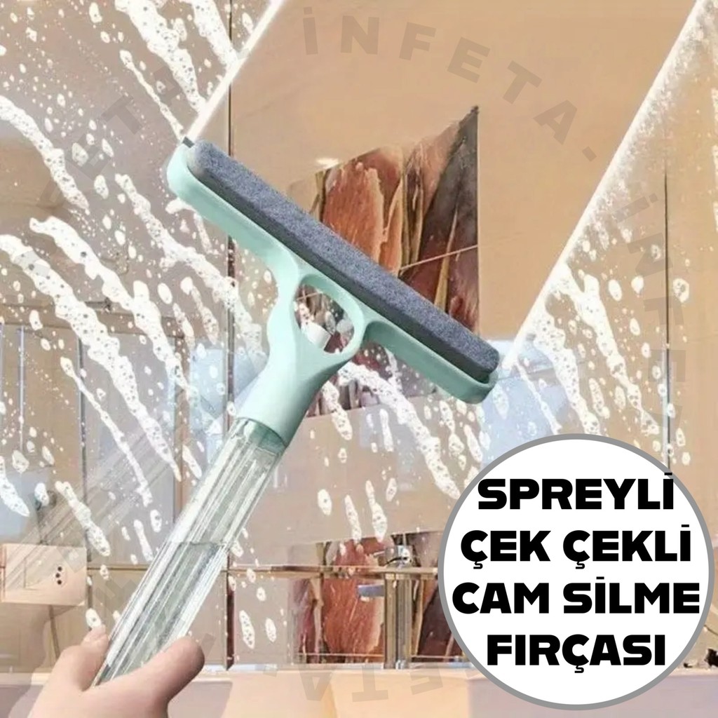 İnfeta 3 Fonksiyonlu Spreyli Fırçalı Cam Yüzey Pencere Temizleyici Çekbas Silecek Araca Özel Silecekler Fiyatı