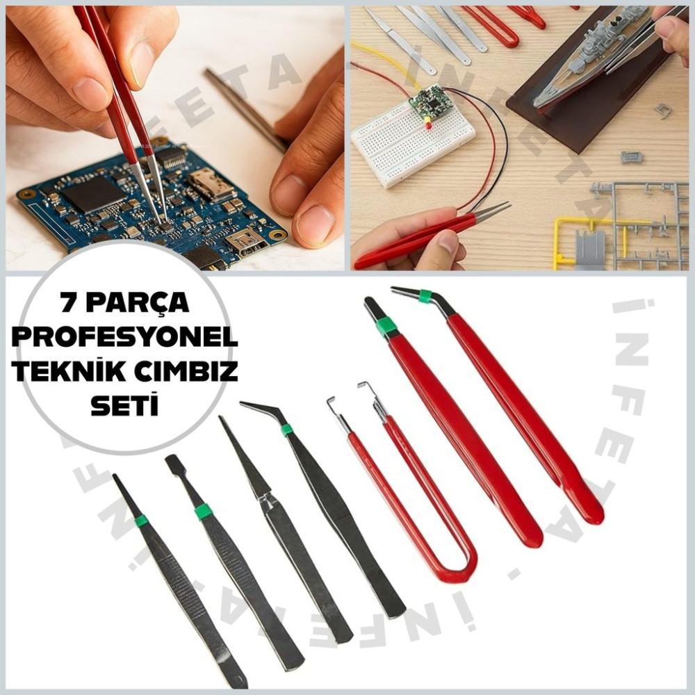 İnfeta 7 Parça Elektronik Hassas Işler Tamir Cımbız Seti Telefon Tablet Pc Saat Çelik Tamir Cımbızları Tornavida Fiyatı