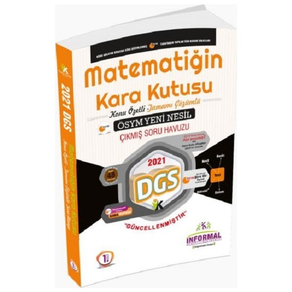 İnformal Yayınları 2021 DGS Matematiğin Kara Kutusu 1. Cilt Konu Özetli Çıkmış Soru Havuzu DGS Fiyatı