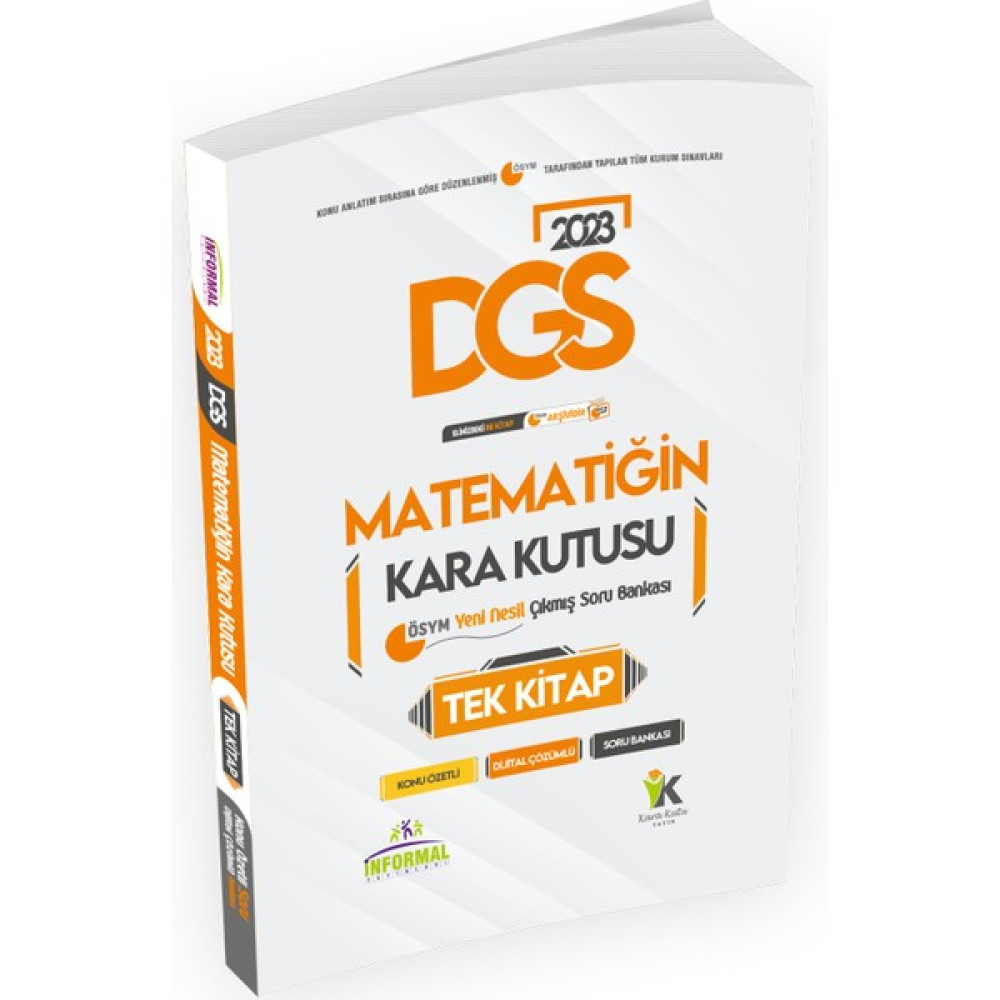 İnformal Yayınları 2023 DGS Matematiğin Kara Kutusu Tek Kitap Dijital Çözümlü Konu Özetli Ösym Çıkmış Soru Bankası KPSS Fiyatı