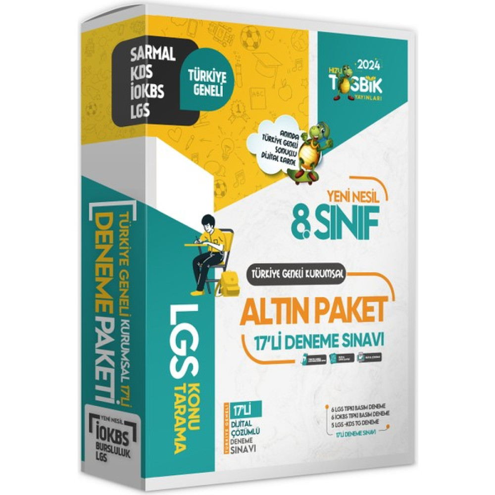 İnformal Yayınları 2024 8.Sınıf LGS-İOKBS(BURSLULUK)-ÖZGÜN YENİ SİSTEM 17li T.G Kurumsal Dijital Çözümlü SARMAL ALTIN PAKET DENEME Eğitim Setleri Fiyatı