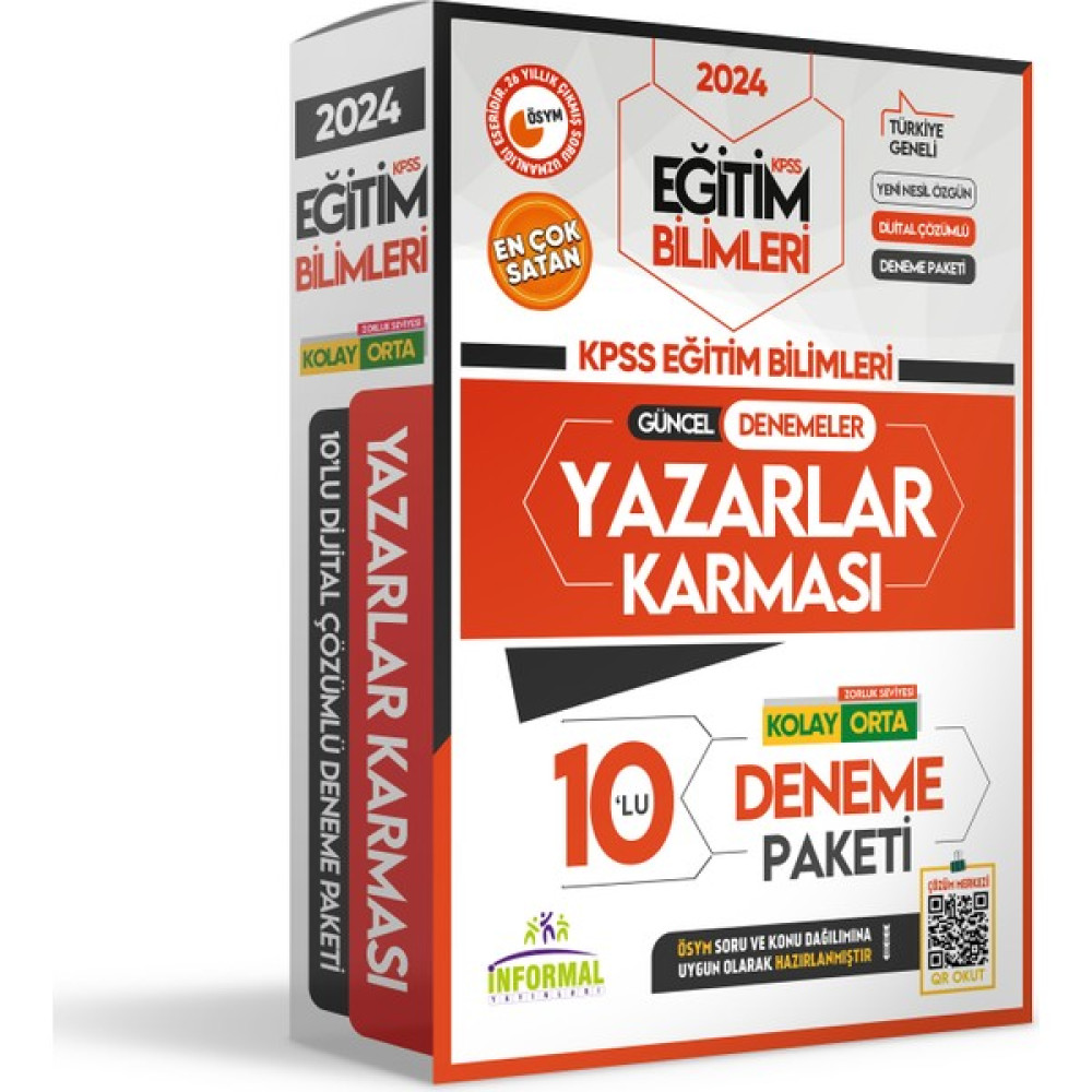 İnformal Yayınları 2024 KPSS Eğitim Bilimleri Yazarlar Karması Türkiye Geneli Kurumsal 10lu D. Çözümlü Paket Deneme Kaynak Kitapları Fiyatı