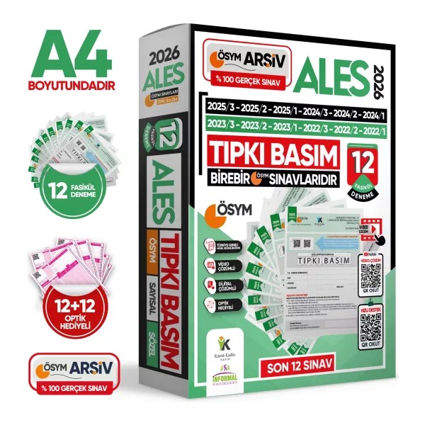 İnformal Yayınları 2026 ALES ÖSYM Tıpkı Basım 12'li Deneme Paketi Üniversite Hazırlık Çıkmış Soru Seti Diğer Fiyatı