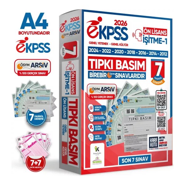 İnformal Yayınları 2026 Ekpss Ön Lisans Işitme-1 Ösym Çıkmış Soru Tıpkı Basım Soru Kitapçıkları 7li Tg Deneme Paketi Eğitim Setleri Fiyatı
