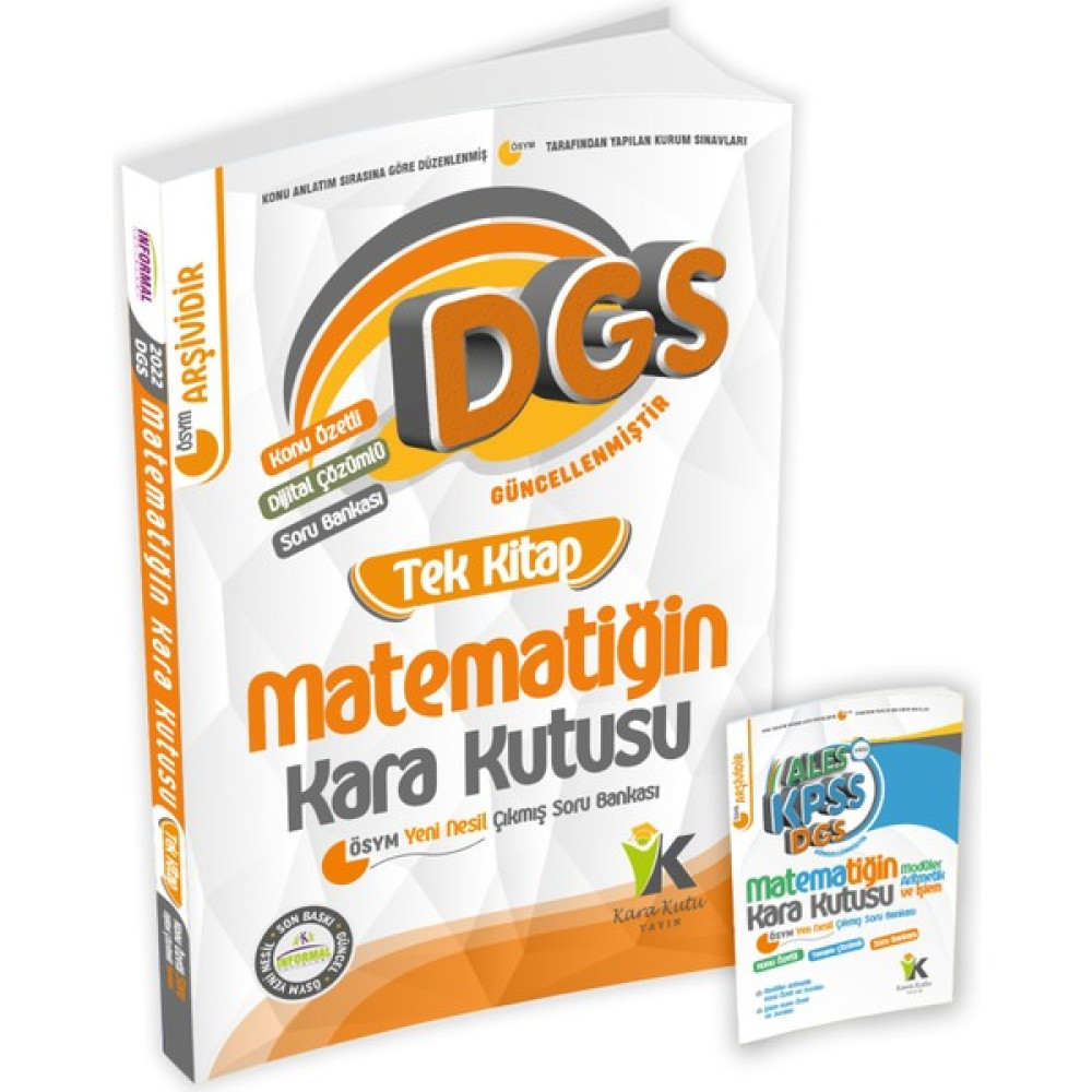 İnformal Yayınları DGS Matematiğin Kara Kutusu Tek Kitap Konu Özetli Dijital Çözümlü Çıkmış Soru Bankası KPSS Fiyatı