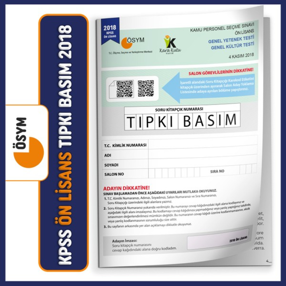 İnformal Yayınları KPSS 2018 Ön Lisans ÖSYM Tıpkı Basım Türkiye Geneli Dijital Çözümlü Çıkmış Soru Kitapçığı KPSS Fiyatı