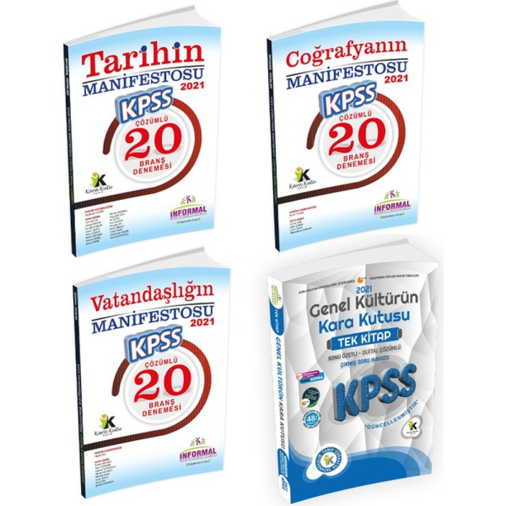 İnformal Yayınları KPSS Genel Kültür (Tarih Coğrafya Vatandaşlık) + Tarih Coğrafya Vatandaşlık Manifesto 4’lü Set (Ciltli) KPSS Fiyatı