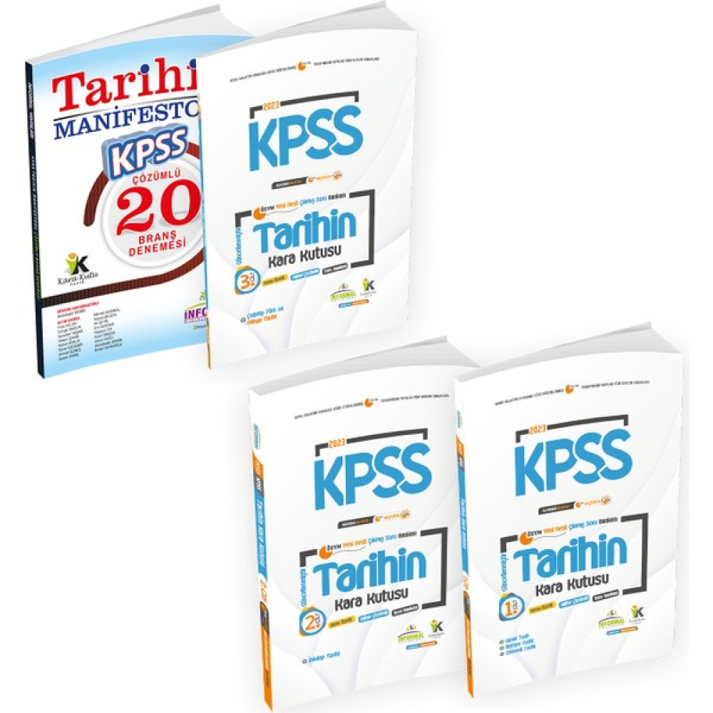İnformal Yayınları Kpss Tarihin Kara Kutusu 3lü Ösym Çıkmış Soru Bankası ve Manifesto Branş Denemesi 4lü Paket Set Temel Yeterlilik Testi (TYT) Fiyatı