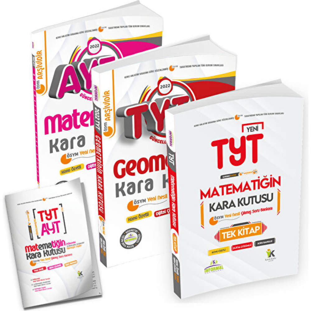 İnformal Yayınları Yks Tyt Matematik Tek Kitap-Ayt Matematik ve Geometrinin Kara Kutusu Çözümlü Çıkmış Soru Bankası Set Temel Yeterlilik Testi (TYT) Fiyatı