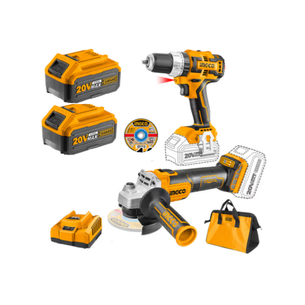 Ingco Ing-Cklı6015 Li-İon Akulu 2'Li Kombo Set - Matkap Ve Avuc Taslama 20V  2 X 4 Ah Aku Elektrikli El Aletleri Fiyatı