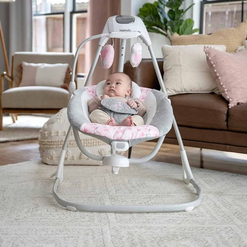 Ingenuity Simple Comfort Cassidy Dönenceli Salıncak ve Ev Tipi Ana Kucağı - Beyaz - Pembe Ana Kucağı ve Oto Koltuğu Fiyatı