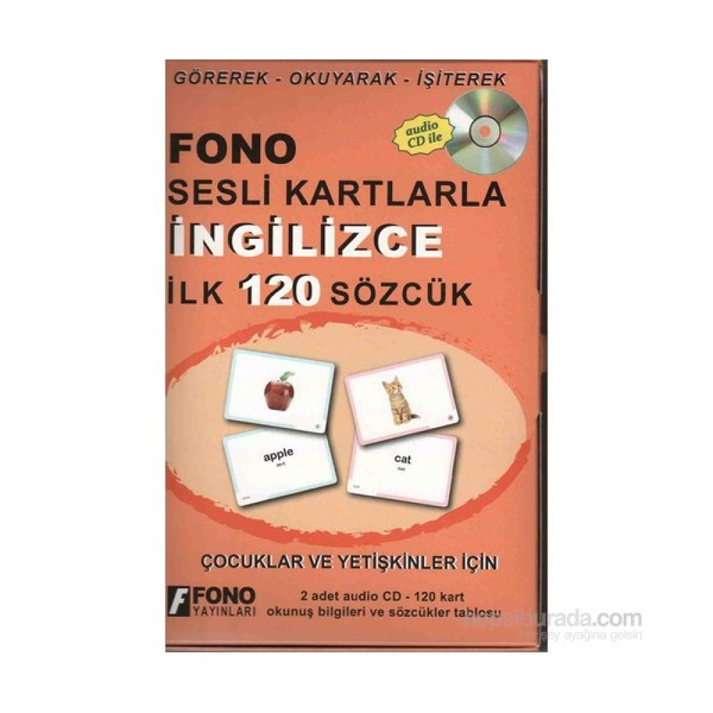 İngilizce İlk 120 Sözcük Sesli Kartlarla (Cd’Li)-Kolektif Yabancı Dil Öğretici Kitaplar ve Eğitim Setleri Fiyatı