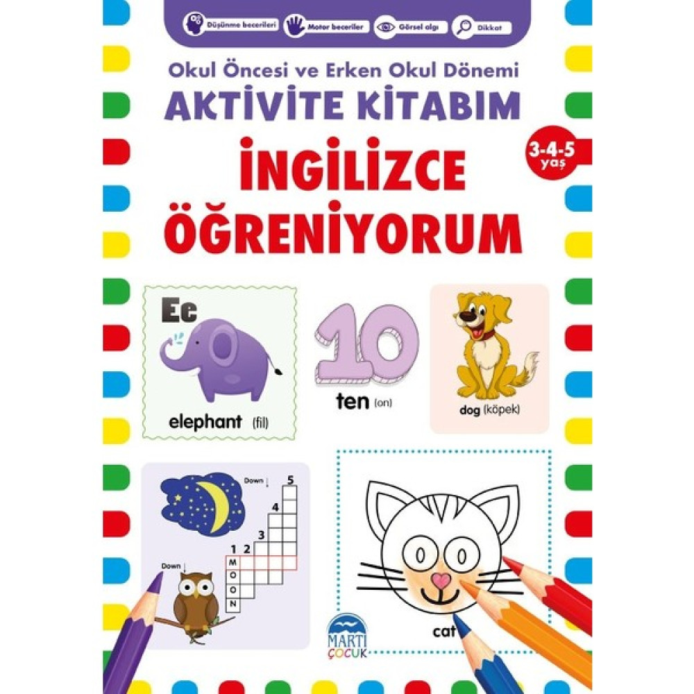 İngilizce Öğreniyorum Aktivite Kitabım 3-4-5 Yaş - Kolektif Zihinsel Gelişim Kitapları Fiyatı