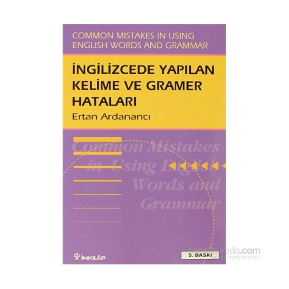 İngilizce’de Yapılan Kelime ve Gramer Hataları Common Mistakes in Using English Words and Grammar - Ertan Ardanancı Yabancı Dil Öğretici Kitaplar ve Eğitim Setleri Fiyatı