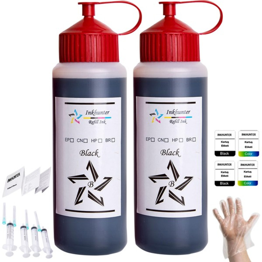 İnk Hunter Hp GT51XL Bk - GT52 Cmy Yazıcı Muadil Tank Mürekkebi 2 x 500 ml - Siyah Kartuş Dolum Ürünleri Fiyatı