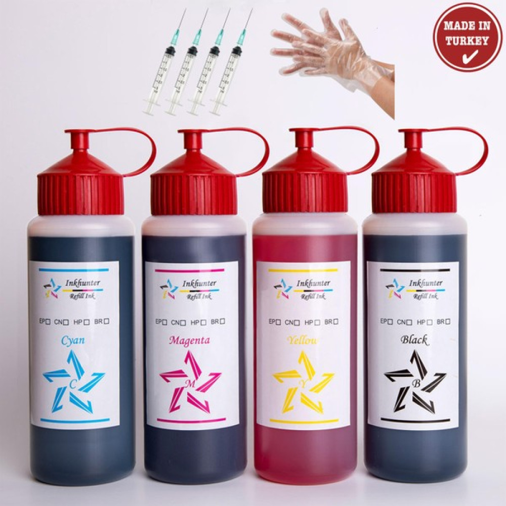 İnk Hunter Inkhunter Canon Gı-41 Bk Gı-41 Cmy Uyumlu Mürekkep Seti̇ 4X500 ml - PRO Set - 4 Renk Kartuş Dolum Ürünleri Fiyatı