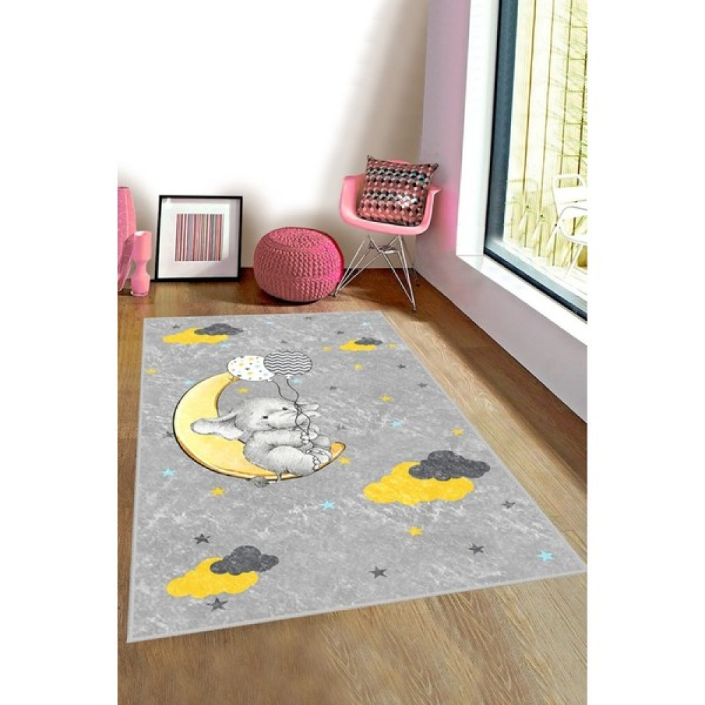 İnka Halı Antibakteriyel Kaymaz Dot Taban Yıkanabilir Dijital Baskı Çocuk Halısı MRC2761 - Renkli - 120 x 180 cm Bebek Odası Halı Fiyatı