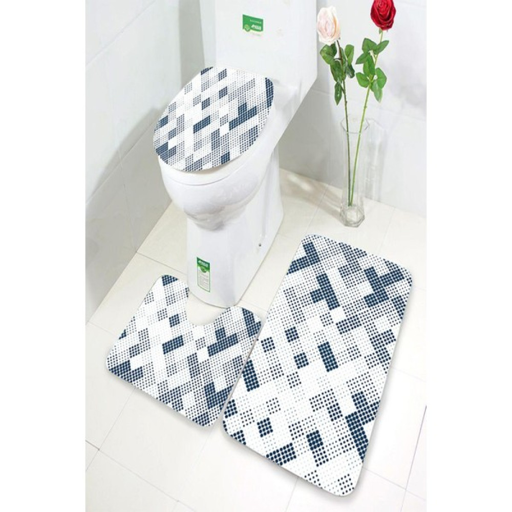 İnka Halı Antibakteriyel Yıkanabilir Kaymaz Dot Taban 3'lü Klozet Takımı (60CM x 100CM - 55CM x 60CM - 47CM x 50CM) İNKZ6036 Klozet Takımı Fiyatı