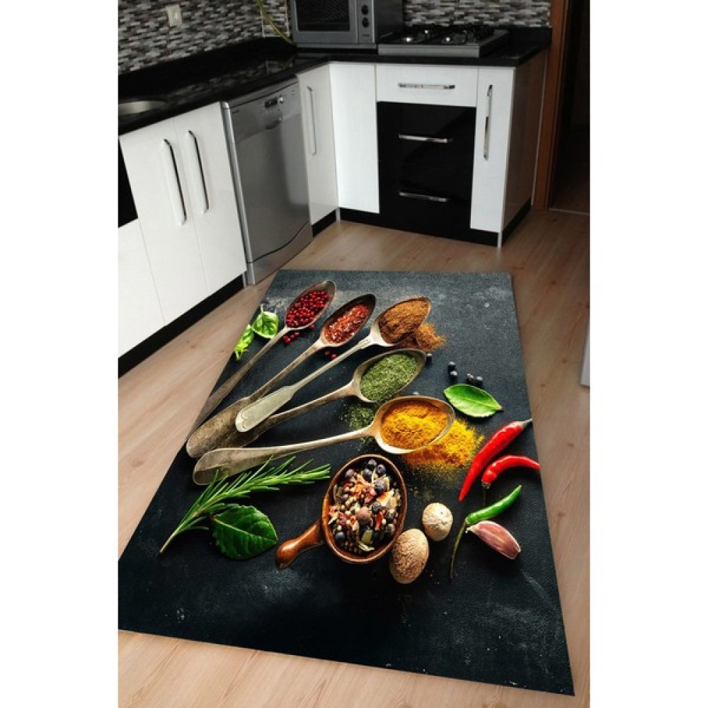 İnka Halı Antibakteriyel Yıkanabilir Kaymaz Dot Taban Dijital Baskı Mutfak Halısı MRC1822 - Renkli - 80 x 150 cm Salon Halısı Fiyatı