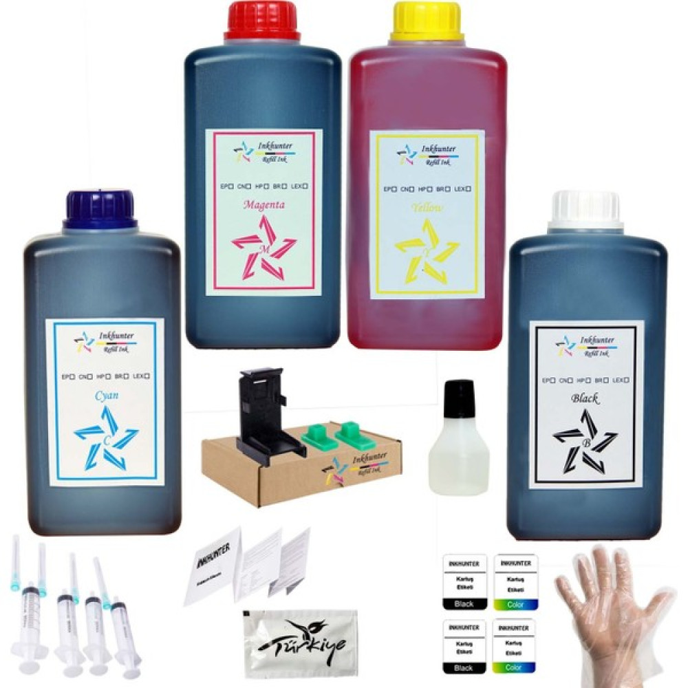 Inkhunter Canon Pg- 46 Cl-56 E404- E414- E464 Muadil Kartuş Dolum Mürekkebi 4 x 1 Lt Aparatlı Kartuşlar Fiyatı