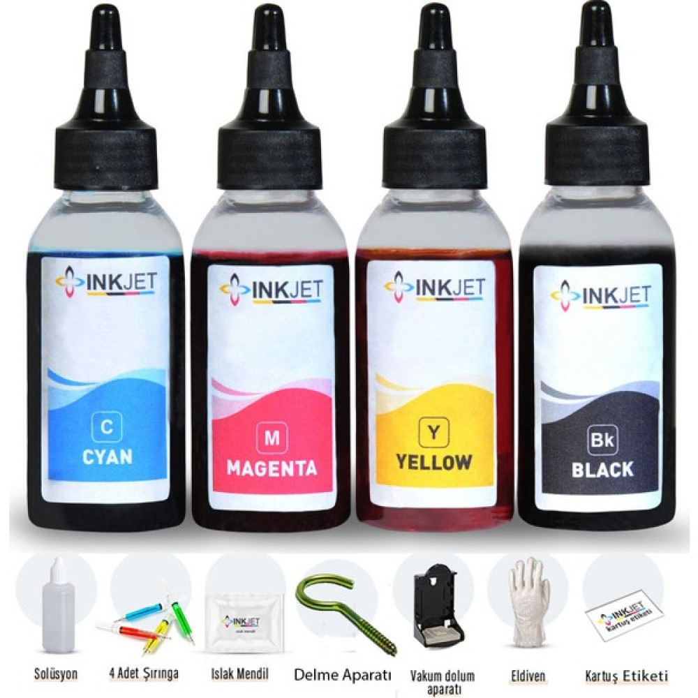 inkjet Canon E3140 Uyumlu Kartuş Dolum Seti - Renkli Kartuş Dolum Ürünleri Fiyatı