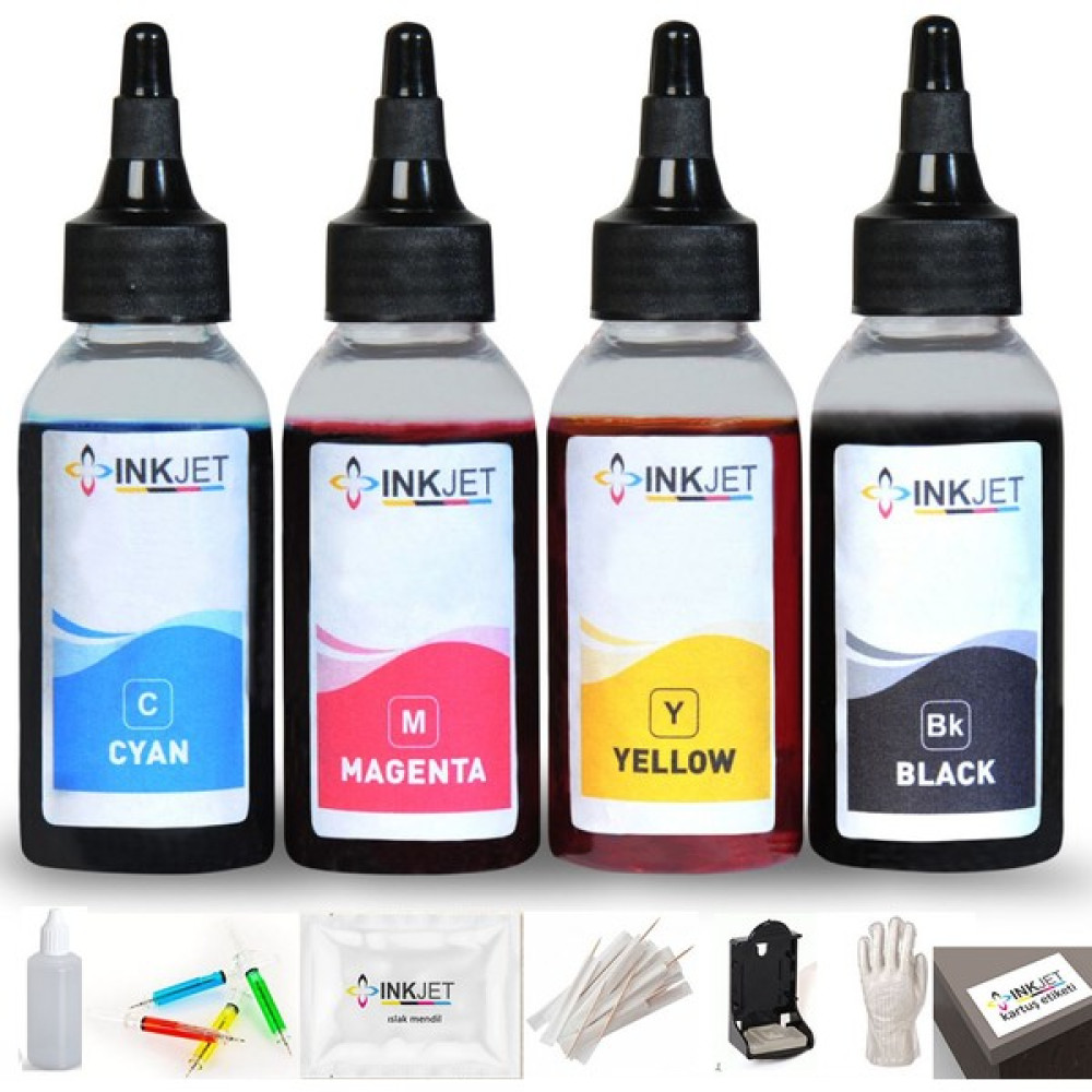 inkjet Canon Pg-46 Cl-56 Kartuş Dolum Seti 4X100ML (E404, E414, E464) - Renkli Kartuş Dolum Ürünleri Fiyatı