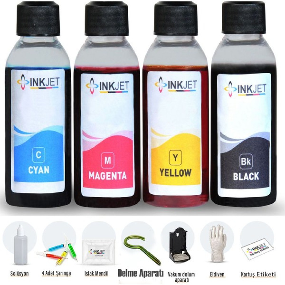 inkjet Canon Pg-46 Cl-56 Kartuş Dolum Seti 4X100ML (E404, E414, E464) Tüm Canon Yazıcılarla Uyumludur - Renkli Kartuş Dolum Ürünleri Fiyatı