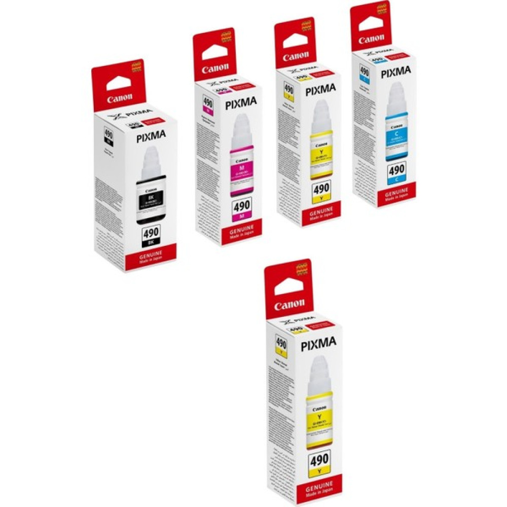 inktex Canon GI-490 Pixma G3411 4 Renk Orjinal Mürekkep Seti + 1 Sarı Hediye - PRO Set - 3 Renk Kartuşlar Fiyatı