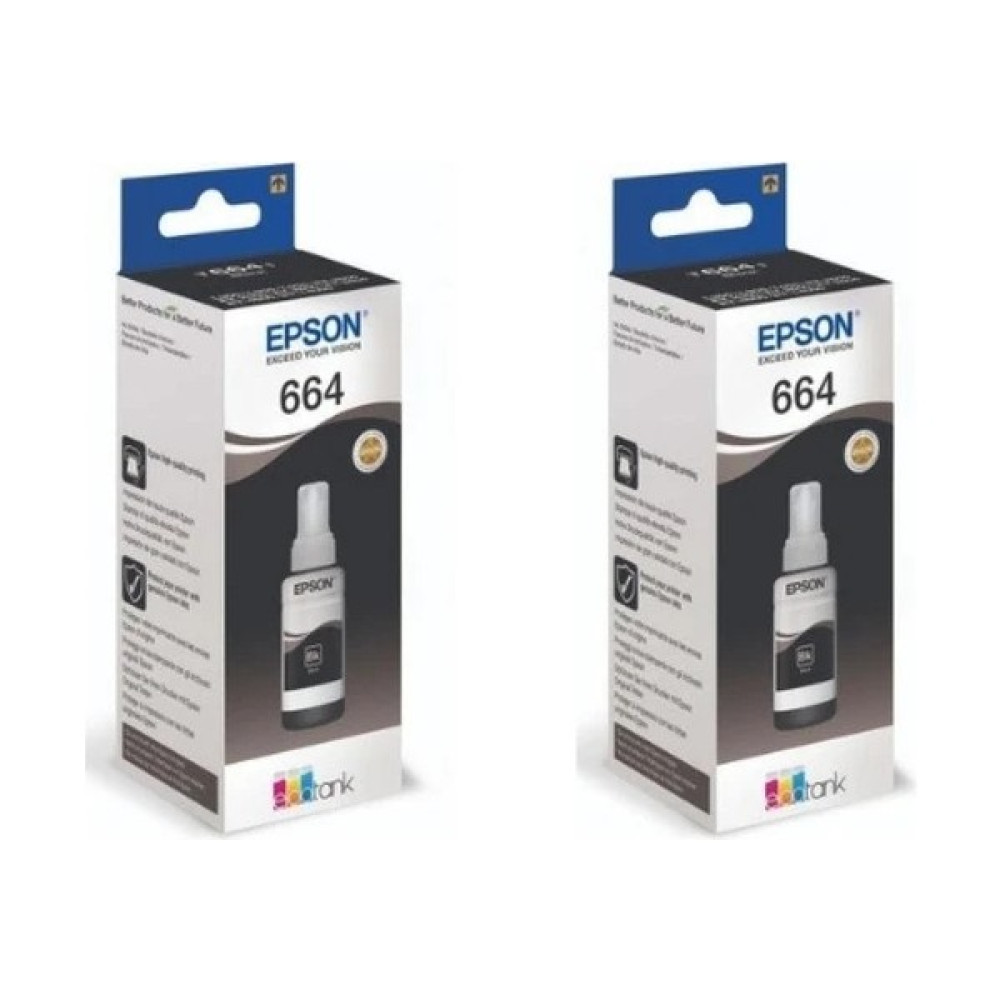 inktex Epson Uyumlu T664 L110 2'li Siyah Mürekkep Kartuşu 70ML.*2  İNTX155 Kartuşlar Fiyatı