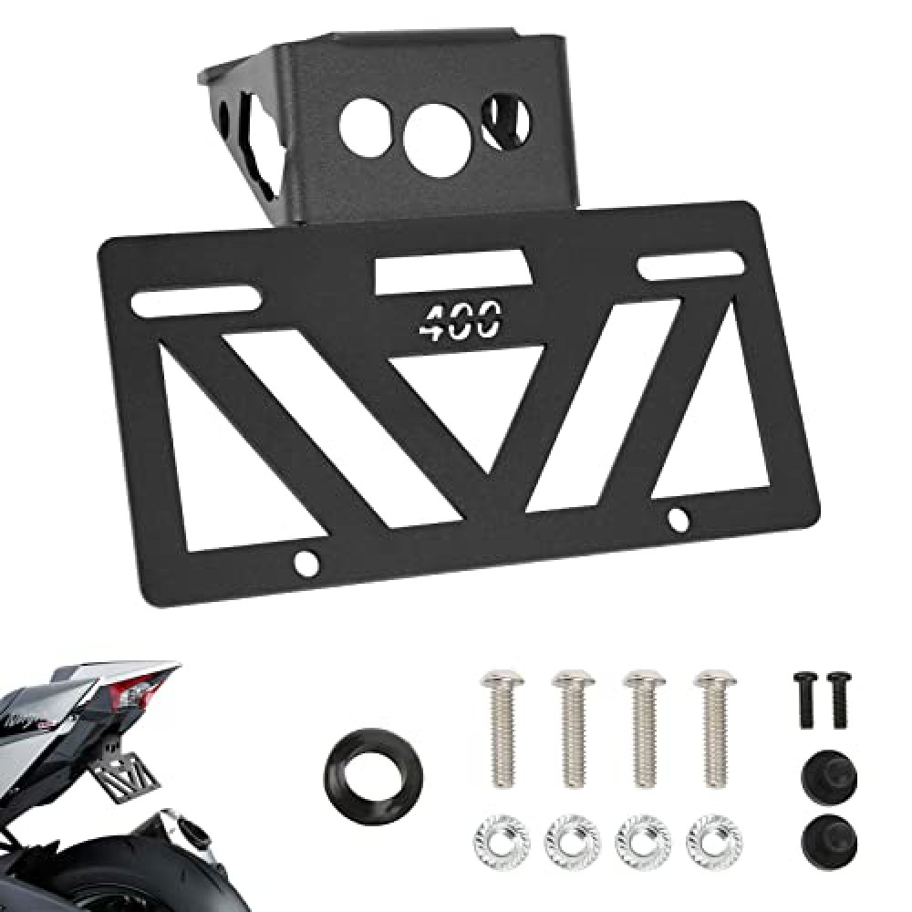 INKUDRI 2024 Ninja 500 Fender Eliminator 2024 Ninja 400 Fender Eliminator Tail Tidy License Plate Bracket Mount Z400 2018 2019 2020 2021 2022 2023 2024 2025 Z500 2024