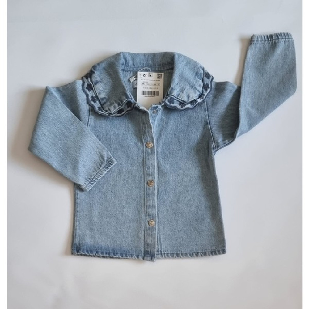 Inmini Kız Çocuk Bebe Yaka Denim Gömlek Erkek Çocuk Gömlek Fiyatı
