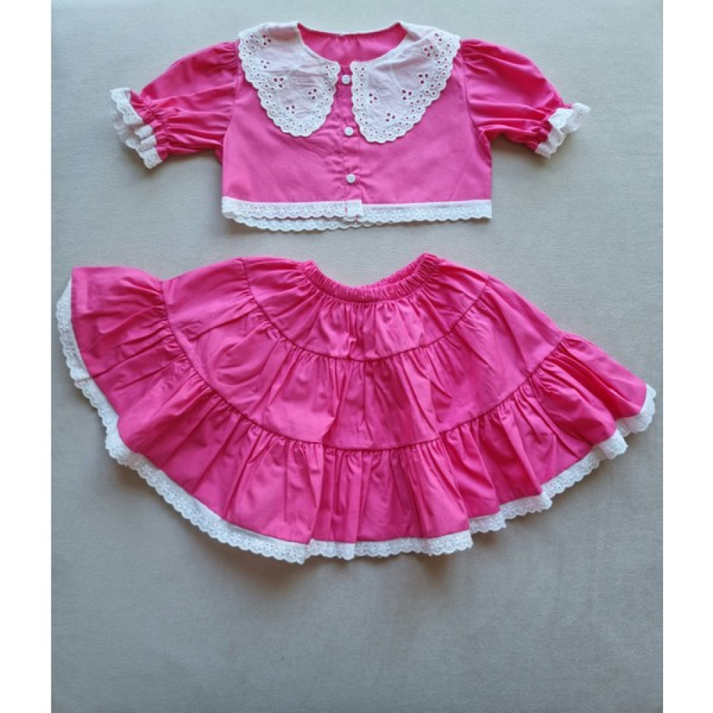 Inmini Kız Çocuk Pembe Fistolu Crop Etek Takım Kız Çocuk Giyim Takımı Fiyatı
