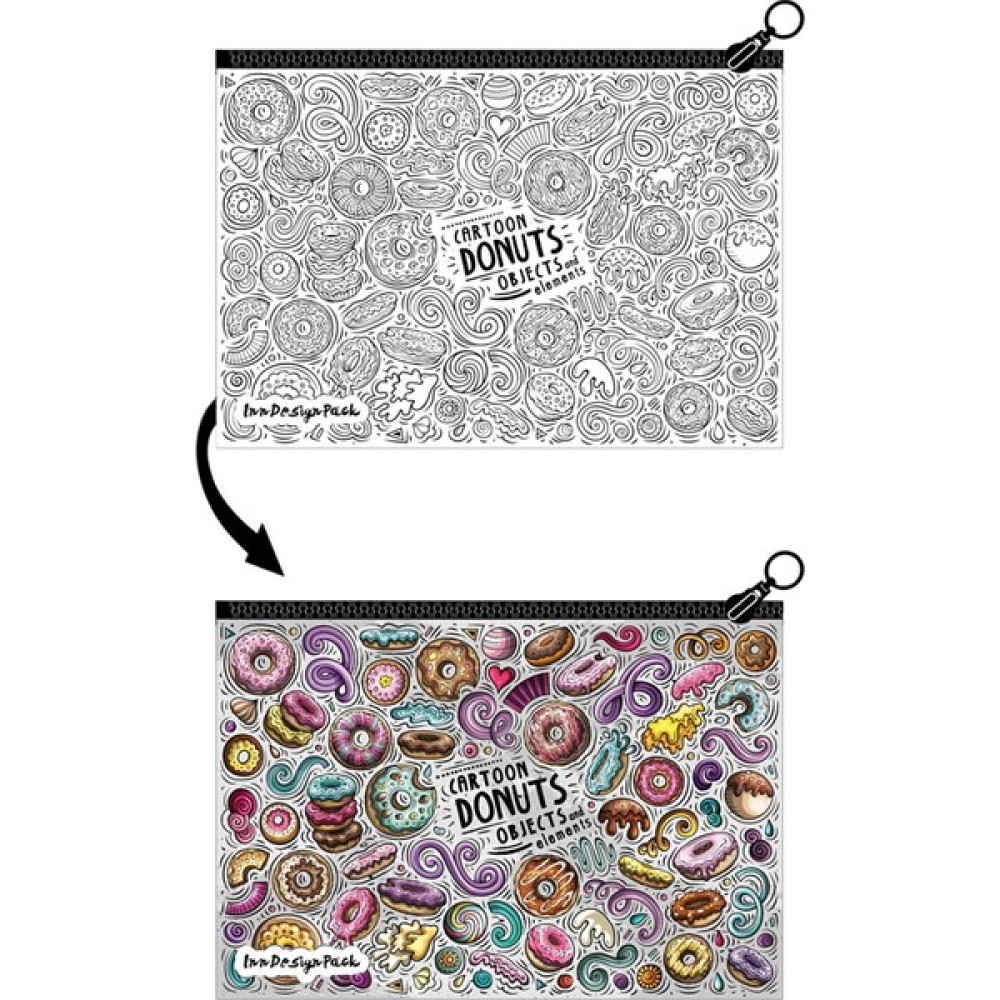 Inn Design Pack Boyanabilir Tek Gözlü Bez Kalem Kutusu 13X19 cm Donuts Kalemlik (Kalem Kutusu) Fiyatı