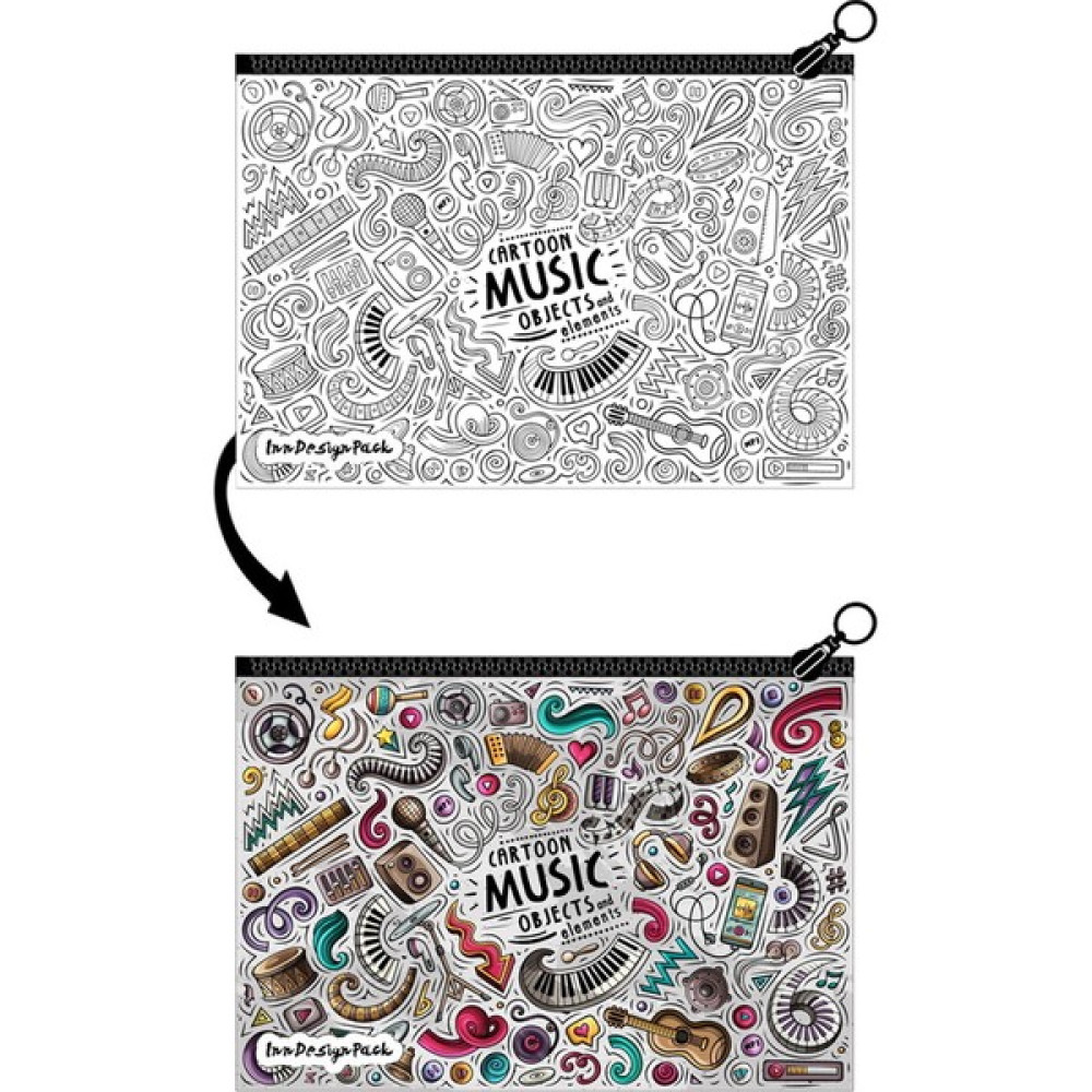 Inn Design Pack Boyanabilir Tek Gözlü Bez Kalem Kutusu 13X19 cm Music Kalemlik (Kalem Kutusu) Fiyatı