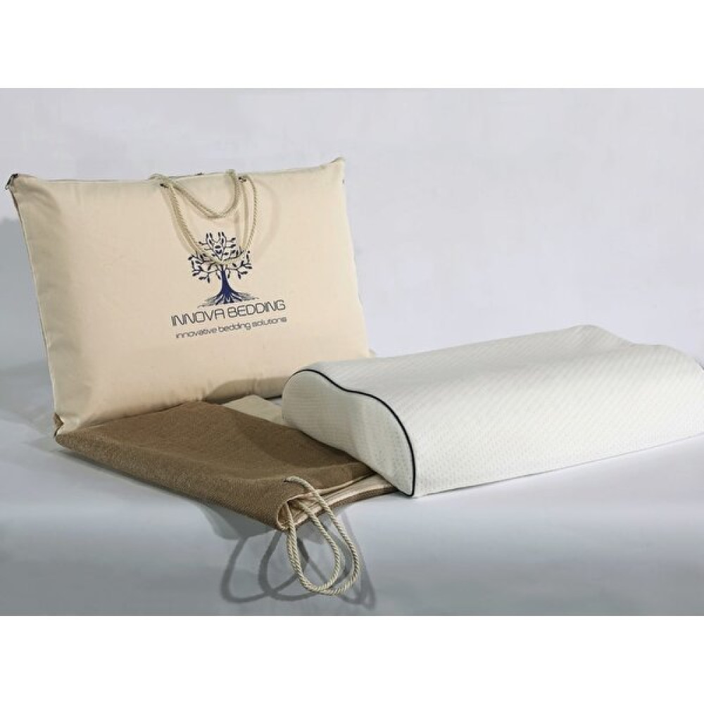 Innova Bedding % 100 Lateks Boyun Destekli Yastık - %100 Pamuk Iç Kılıf & Dış Kılıf - 60 x 40 cm - Beyaz Yastık Fiyatı