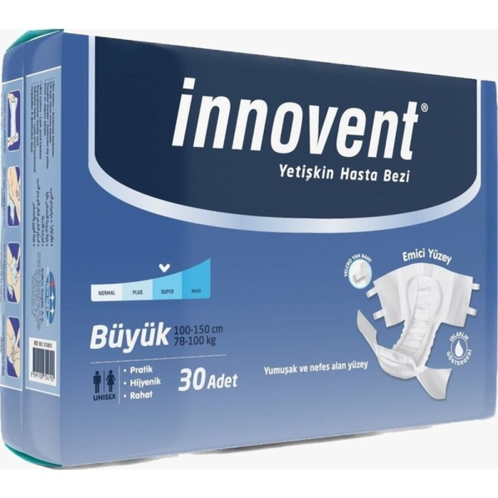 Innovent Yetişkin Hasta Bezi Belbantlı Large Beden 30 Lu Paket - L - XL Hasta Bezleri ve Temizliği Fiyatı